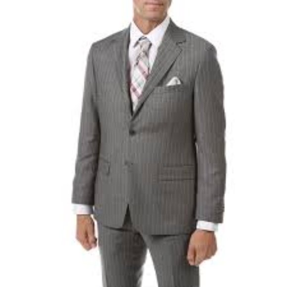 DANIEL HECHTER Paris Pure New Wool 2 Piece Suit Dbl Vented 48/122 Tall Grey - Picture 1 of 15